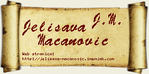 Jelisava Macanović vizit kartica